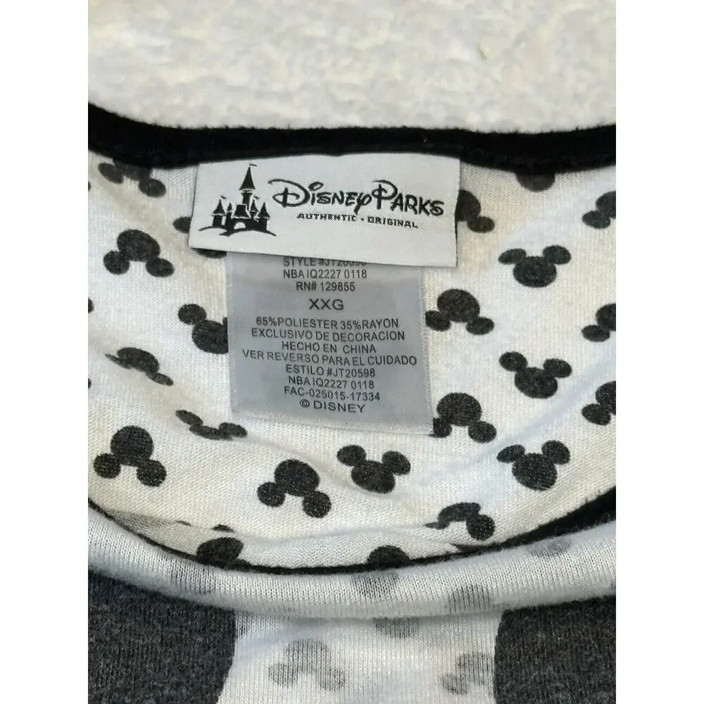Disney Parks Womens Mickey Mouse Soft Black/White Top Shirt Loose Fit Size XXL - Picture 4 of 4